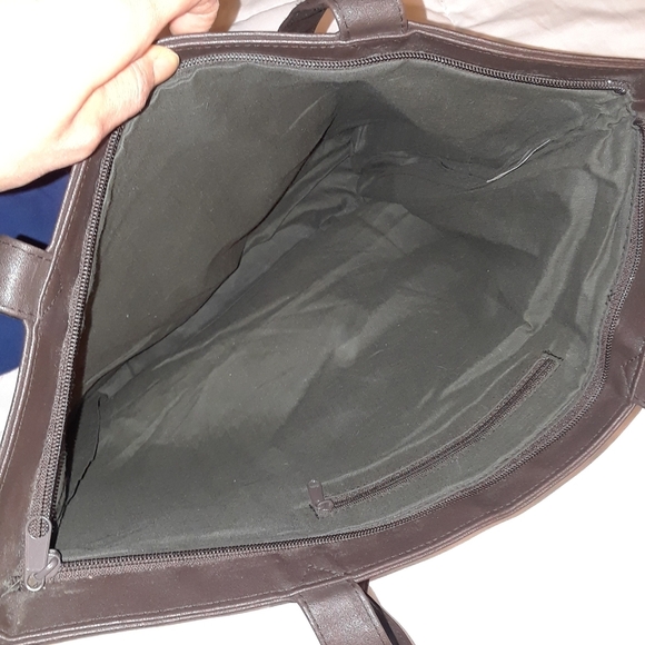 80s style moms leather brown patch purse - Picture 2 of 9